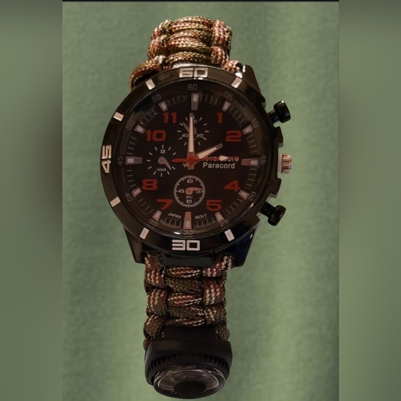 BRAND NEW SWISS ARMY 6 IN 1 PARACORD SURVIVAL/TACTICAL WRIST WATCH - Picture 1 of 10
